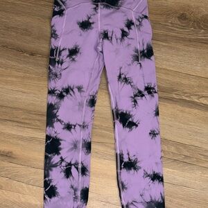 Lululemon Athletica Purple Black Tie-Dye Leggings